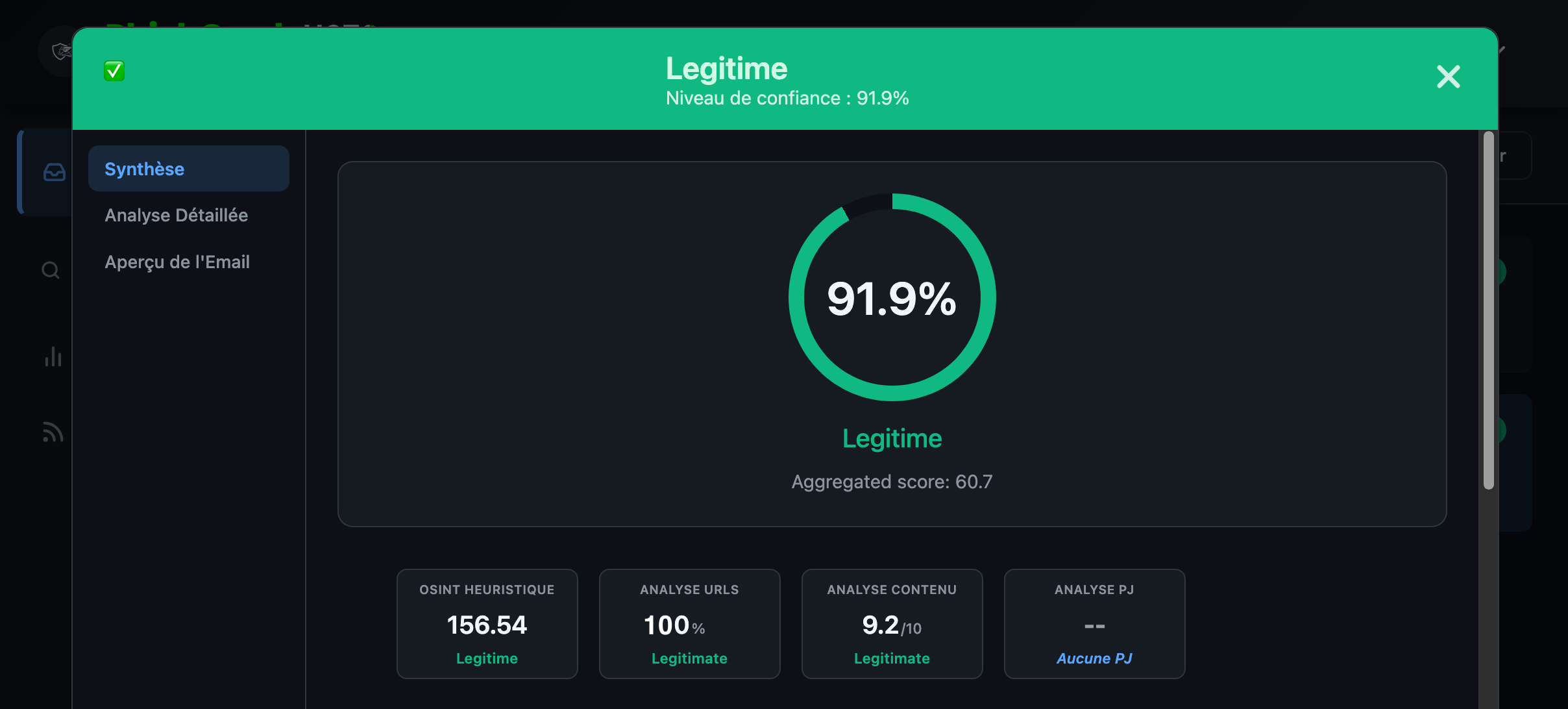 Détail Analyse PhishGard